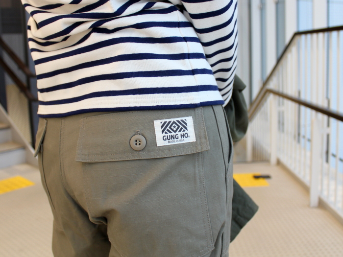 GUNG-HO ガンホー RIP STOP SLIM FIT 4POCKET FATIGUE PANT W/VINTAGE LABEL - COYOTE TAN 軍パン　ファテーグパンツ　スリムフィット　リップストップ　パンツ　アメリカ製　名古屋　ラシク　セレクトショップ　コヨーテ　タン　EXPLORER WORKS