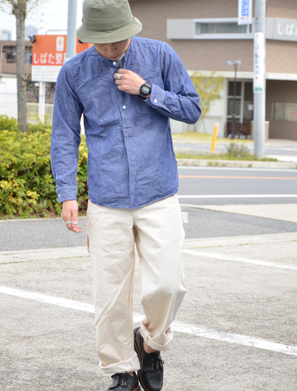 Mサイズ！！ENGINEERED GARMENTS バンドカラーシャツ - シャツ