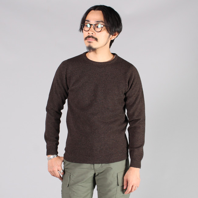 【WILLIAM LOCKIE】 LAMBSWOOL CREW NECK SWEATER