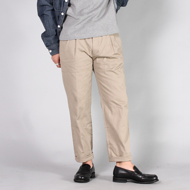 RICCARDO METHA (リカルドメッサ)  2 TUCK TAPERED TROUSERS DRAGON TWILL