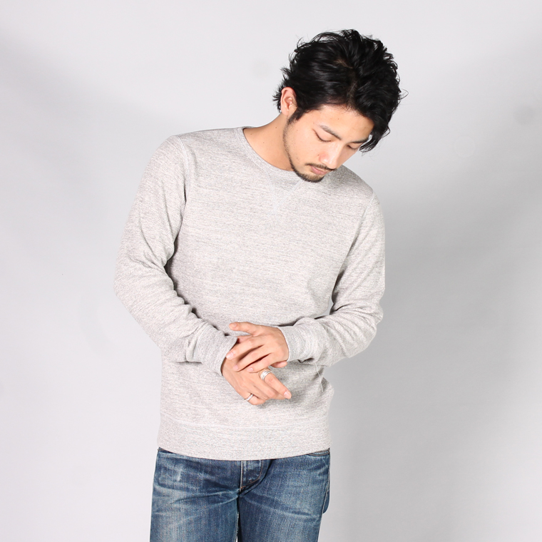 FELCO (フェルコ) V GUSSET CREW NECK HONEYCOMB THERMAL / HEATHER GREY