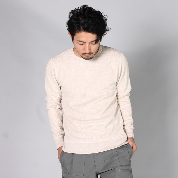 FELCO (フェルコ)  V GUSSET CREW NECK HONEYCOMB THERMAL / OATMEAL