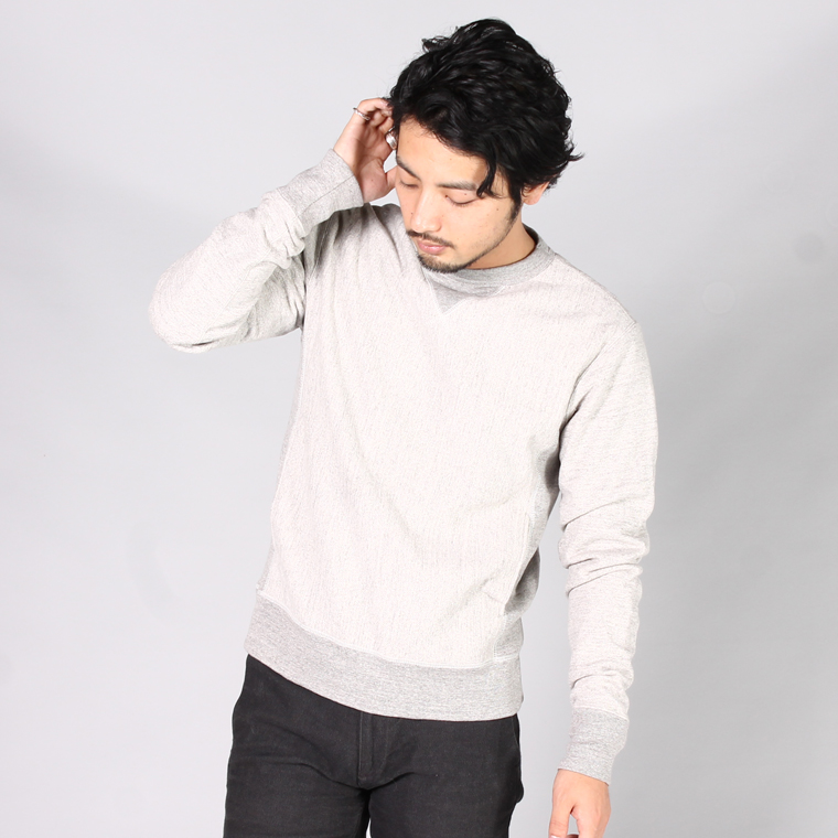 【FELCO】INVERSE WEAVE V GUSSET CREW NECK SWEAT HEAVY WEIGHT TERRY / HEATHER GREY