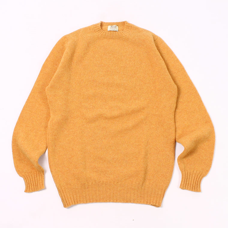 WILLIAM LOCKIE (ã¦ã£ãªã¢ã  ã­ãã­ã¼) FRANK GEELONG LAMBSWOOL CREW 2x2 NECK RIB - HONEYBEA