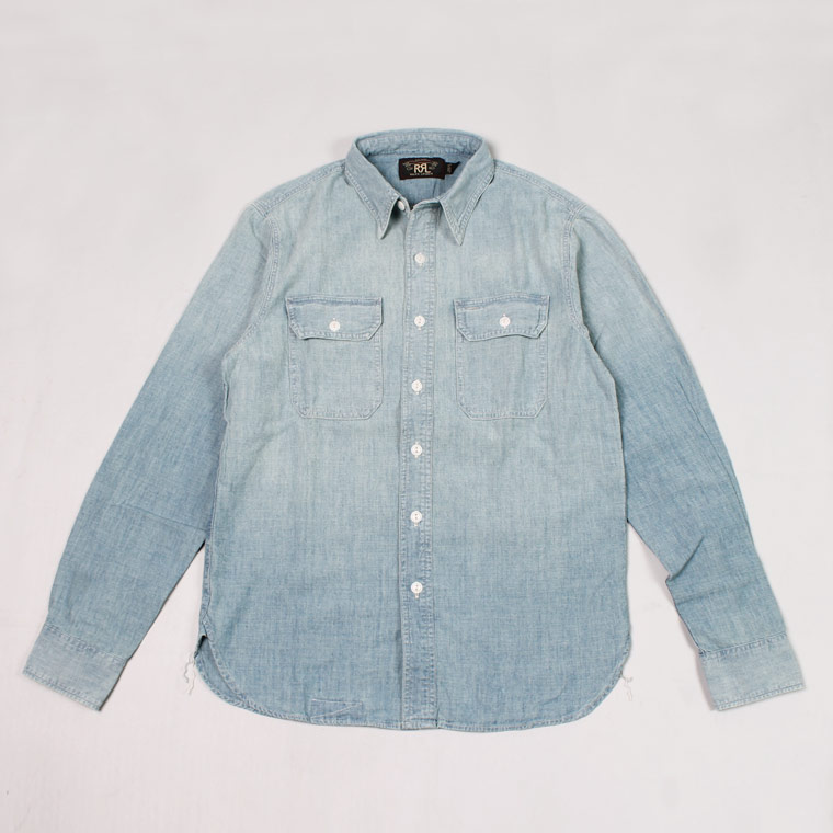 RRL Ralph Lauren (ダブル アールエル ラルフローレン) ILLINOIS WS LONG SLEEVE SPORT SHIRT - BLUE