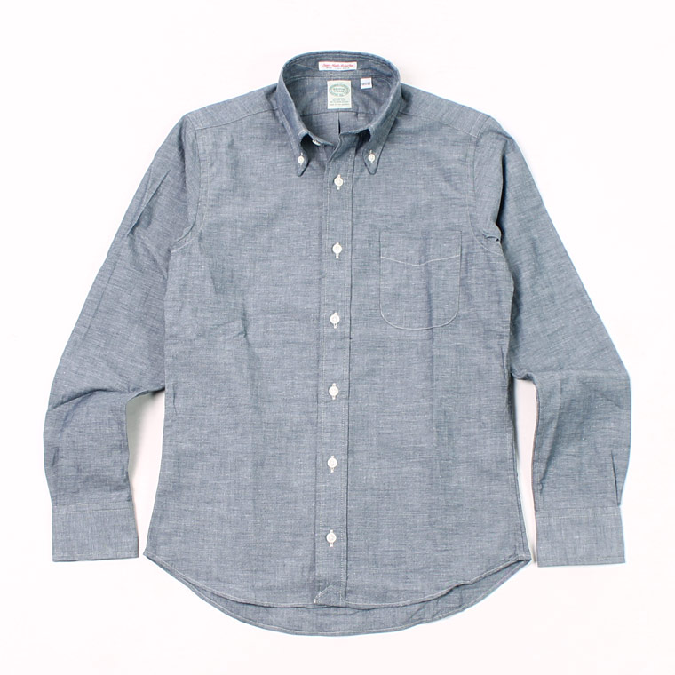 KEATON CHASE USA (キートンチェイスUSA) L/S STANDARD BD CHAMBRAY SHIRT LIGHT LINING - DK BLUE