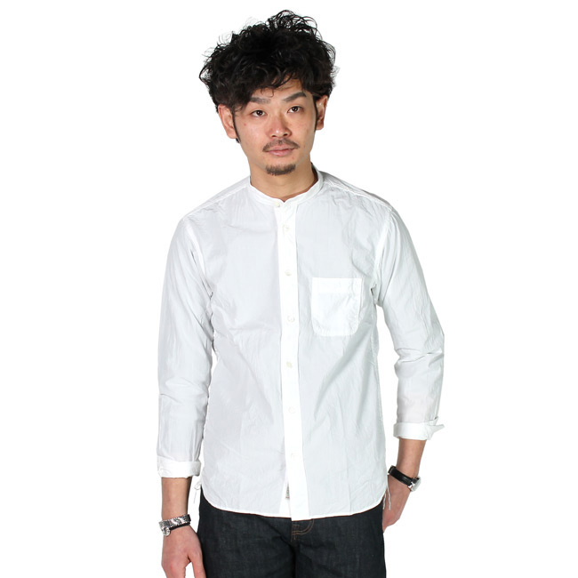 【KEATON CHASE-WORK】 L/S BAND COLLAR SHIRT-TYPEWRITER