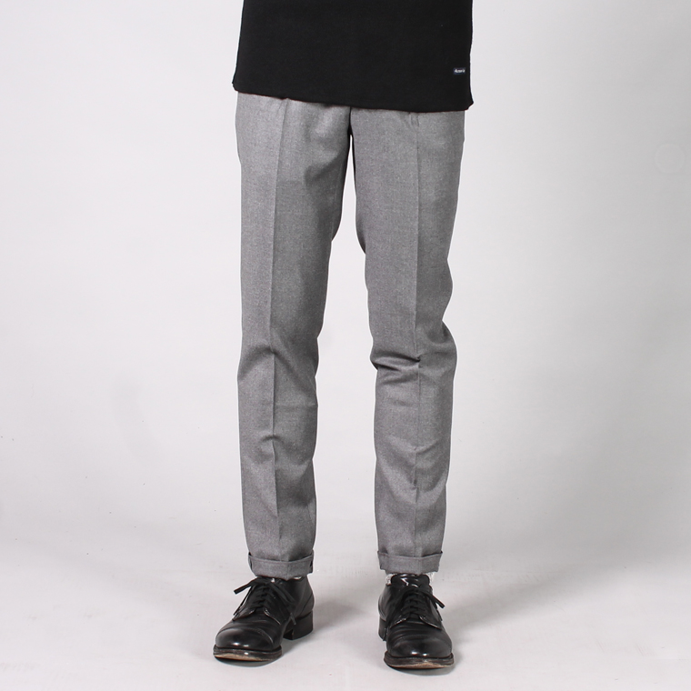 INCOTEX (インコテックス)  ONE PLEATS SUPER 100's WORSTED FLANNEL WOOL TROUSER - GRIGIO MEDIO_911