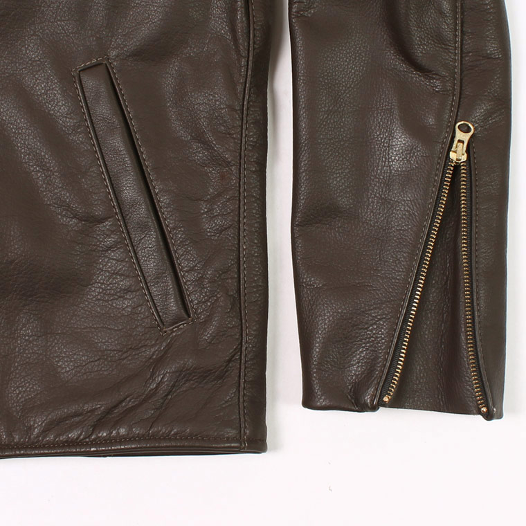 VANSON (バンソン)  ENFIELD-SLIM FITTED SOFT COW LEATHER - DK BRWON