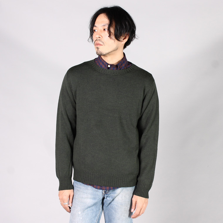 HARLEY OF SCOTLAND (ハーレーオブスコットランド)  CREW NECK SWEATER - PURE MERINO WOOL - BOTTOLE