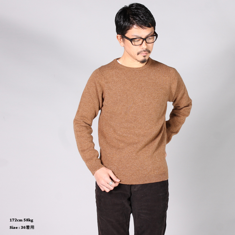 WILLIAM LOCKIE (ウィリアム ロッキー)  LAMBSWOOL CREW NECK SWEATER - SAVANNAH