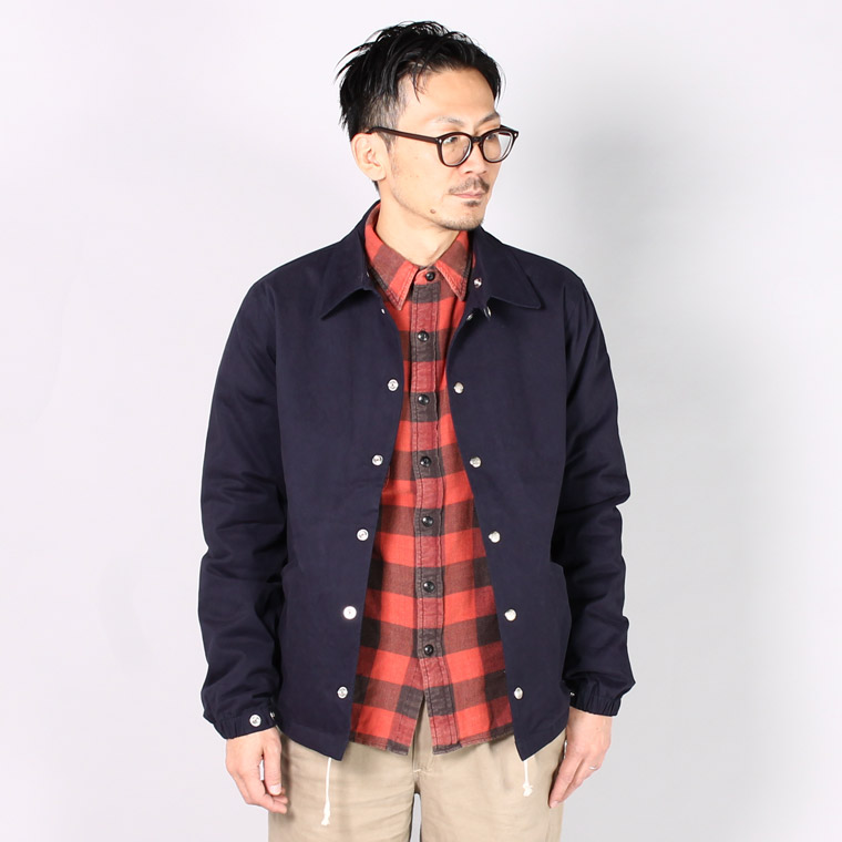 TWILL SET IN COACH JACKET DIAMOND QUILT NYLON THINSULATE - NAVY_BURGUNDY LINING FELCO