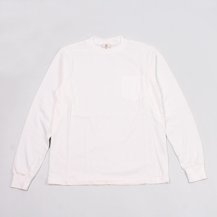 FELCO (フェルコ) L/S NEW HI CREW POCKET T 30'S USA COTTON - WHITE