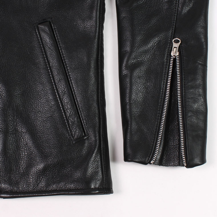 VANSON (バンソン)  ENFIELD-SLIM FITTED SOFT COW LEATHER - BLACK