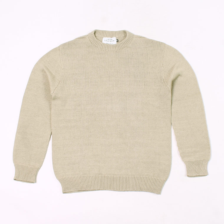 JAMES CHARLOTTE (ジェームス シャルロット) CREW NECK PULLOVER COTTON - PORRIDGE