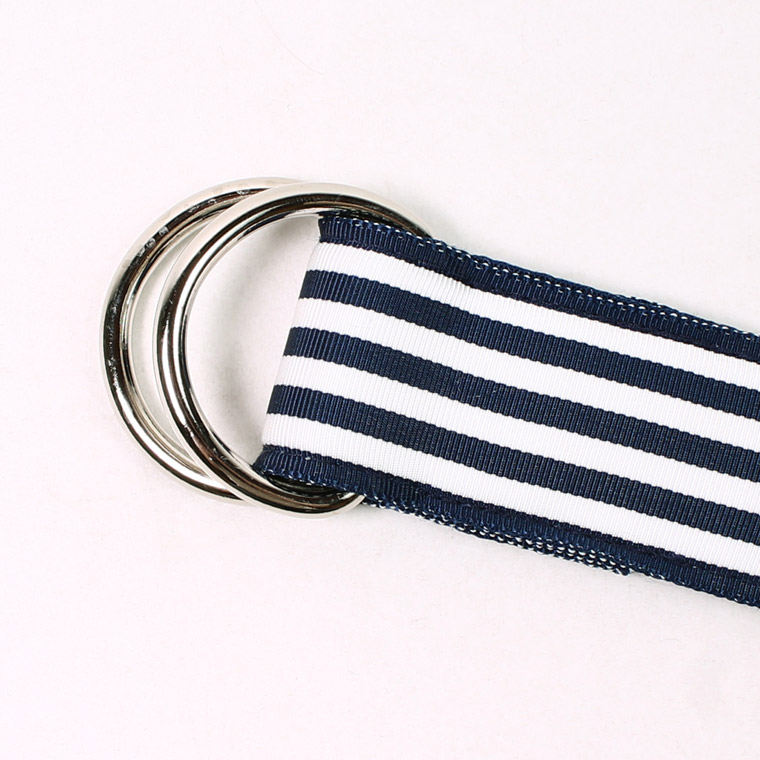 BARRONS-HUNTER (バロンズハンター)  WIDE GROSSGRAIN D3 NICKEL D-RING BUCKLE - WG225 NAVY_WHITE