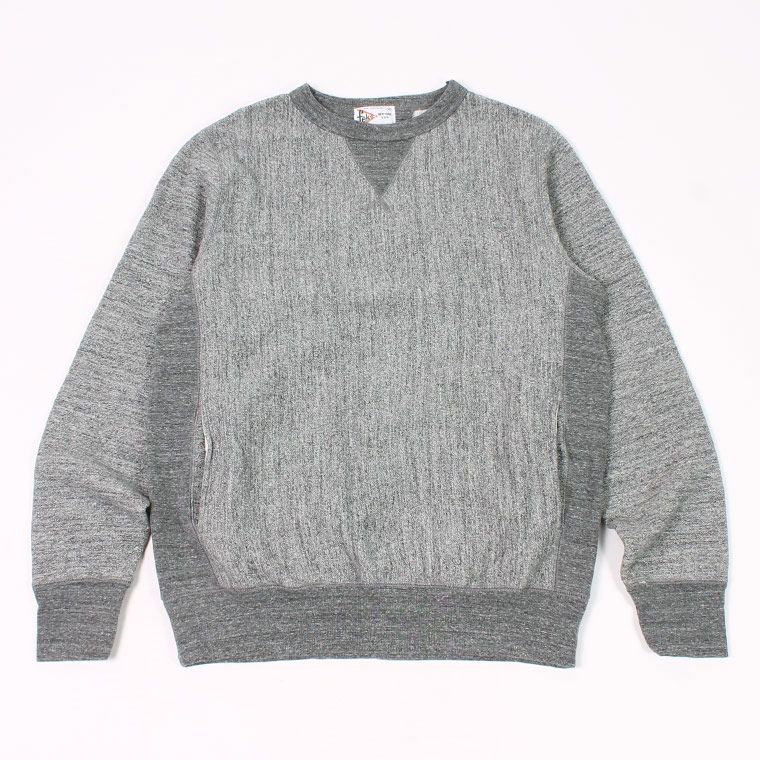 FELCO (フェルコ)  DOUBLE V GUSSET 16oz NEW HEAVY WEIGHT TERRY INVERSE WEAVE SWEAT CREW NECK - TWISTED CHARCOAL