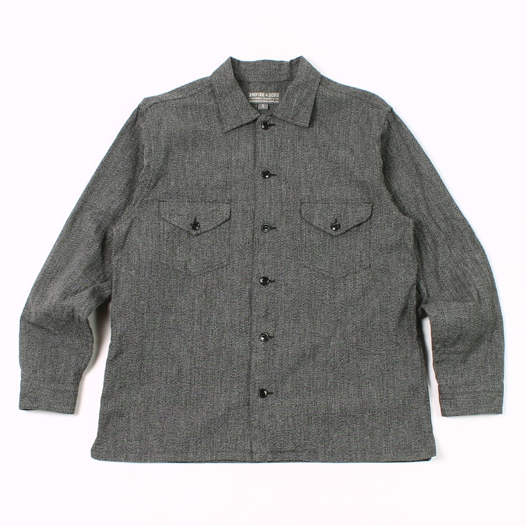 EMPIRE & SONS (エンパイア アンド サンズ) SHIRT JACKET SELVAGE HEATHER - BLACK HEATHER