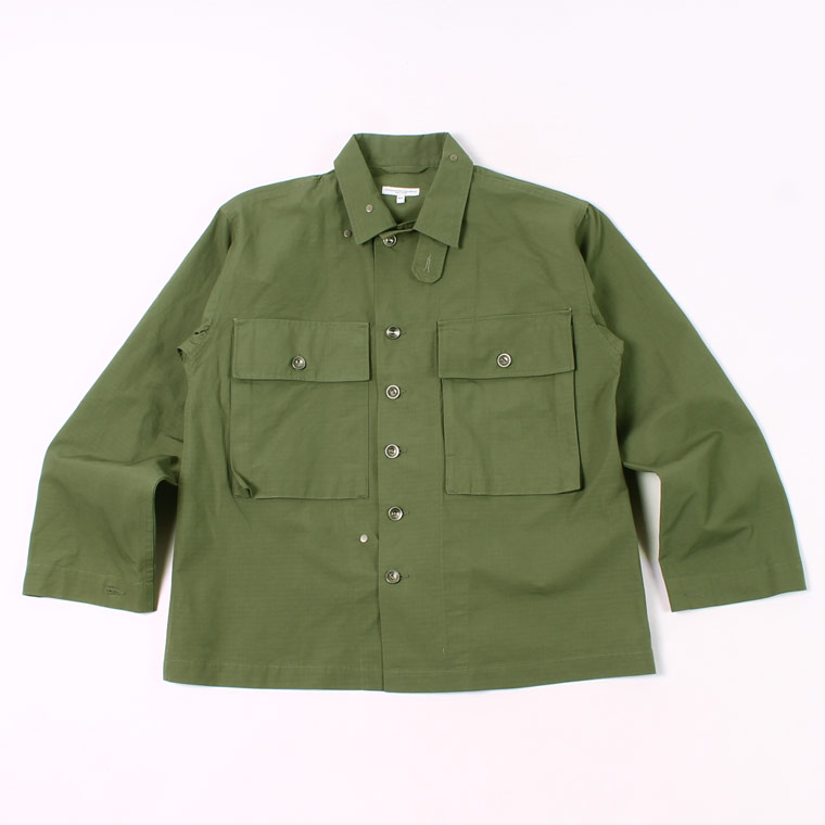 ENGINEERED GARMENTS(エンジニアドガーメンツ) M43/2 SHIRT JACKET COTTON RIPSTOP - OLIVE