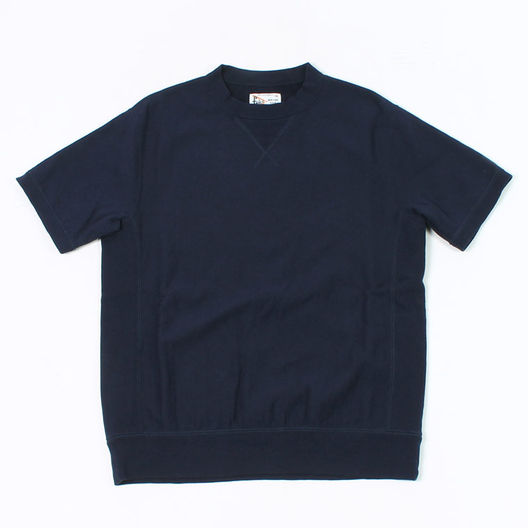 FELCO (フェルコ)  S/S INVERSE WEAVE SWEAT 12oz LT WEIGHT FRENCH TERRY - ITALIAN NAVY