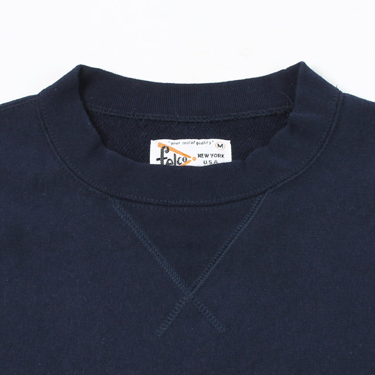 FELCO (フェルコ)  S/S INVERSE WEAVE SWEAT 12oz LT WEIGHT FRENCH TERRY - ITALIAN NAVY