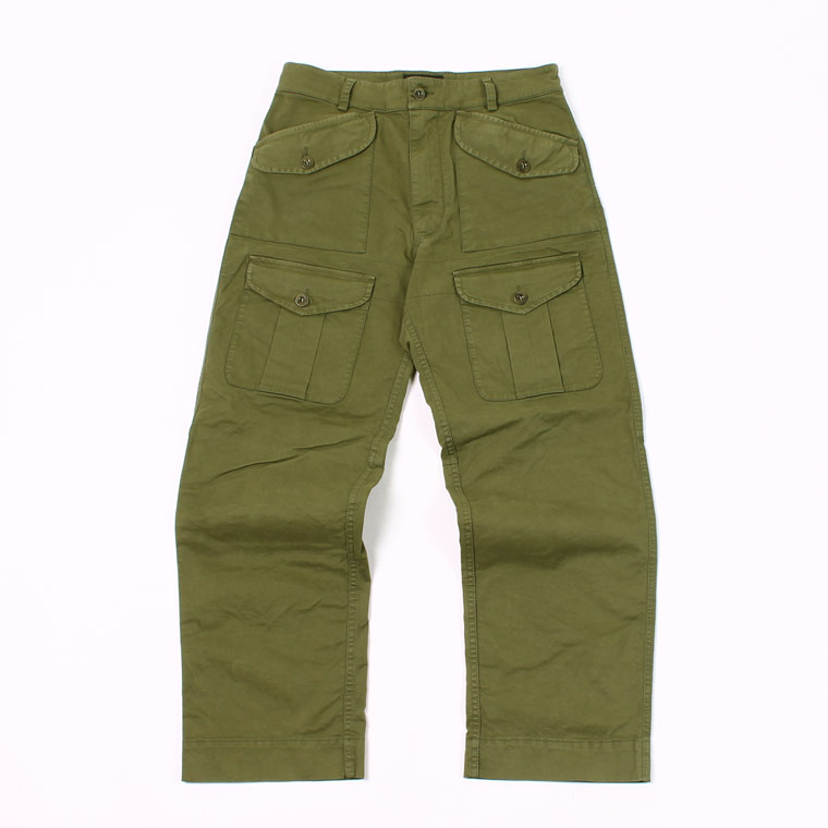 East Harbour Surplus (イーストハーバーサープラス) DOUGLAS ARMY PANT COTTON GABADINE - GREEN M.