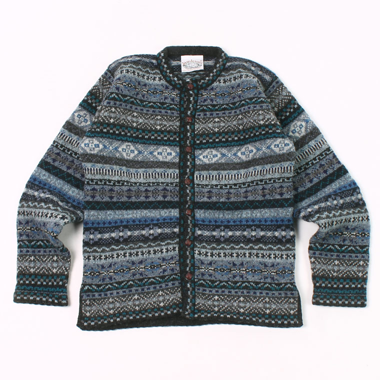 JAMIESON'S (ジャミーソンズ) CREW CARDIGAN WITH BLOCK TRIM SPLIT BASQUE FOOT - 748A_15