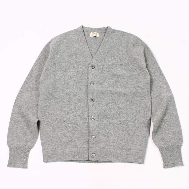 WILLIAM LOCKIE (ウィリアム ロッキー) LAMBSWOOL CARDIGAN W/SIDE BUTTON - FLANNEL